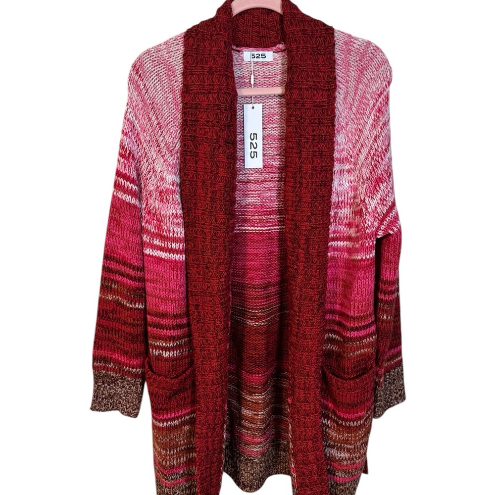 525 America Women's Pink and Red Sweater